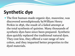 Knowledge for Collections: Early synthetic dyes