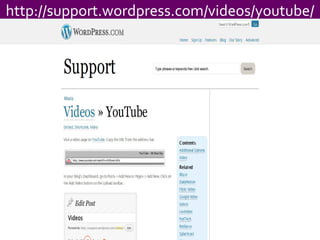 http://support.wordpress.com/videos/youtube/ 