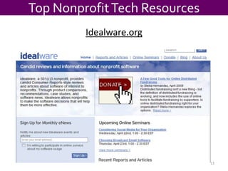 Top Nonprofit Tech ResourcesIdealware.org13