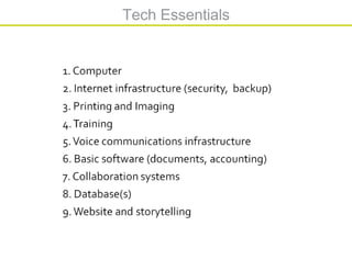 Tech essentials webinar october 2010
