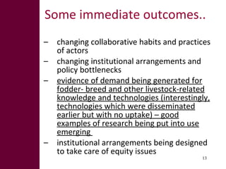 What explains pockets of success in fodder development?