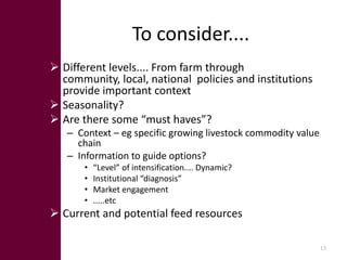 Feed Investment Study: Summary