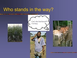 Who stands in the way?<br />Can’t she feed herself?  <br />I’m busy<br />