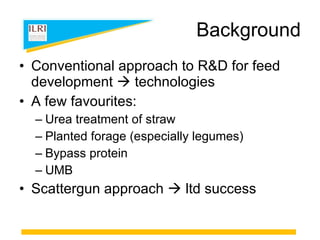 Introduction to the ‘TechFit’ feed technology workshop