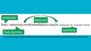 http://materiais.resultadosdigitais.com.br/marketing-de-conteudo-ebook
protocolo
Sub domínio
domínio
caminho
 