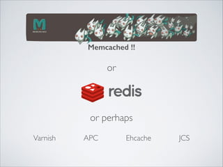 Memcached !!
Varnish APC
or
or perhaps
JCSEhcache
 