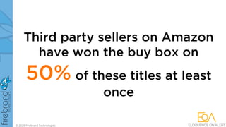Third party sellers on Amazon
have won the buy box on
50% of these titles at least
once
© 2020 Firebrand Technologies
 