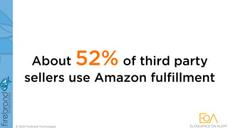 About 52% of third party
sellers use Amazon fulfillment
© 2020 Firebrand Technologies
 