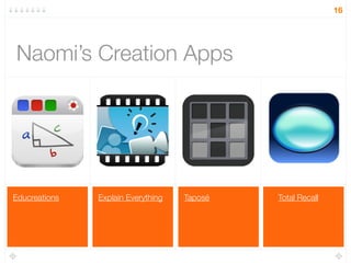 Total RecallTaposéExplain EverythingEducreations
Naomi’s Creation Apps
16
 