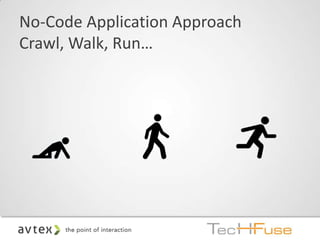 No-Code Application Approach
Crawl, Walk, Run…
 