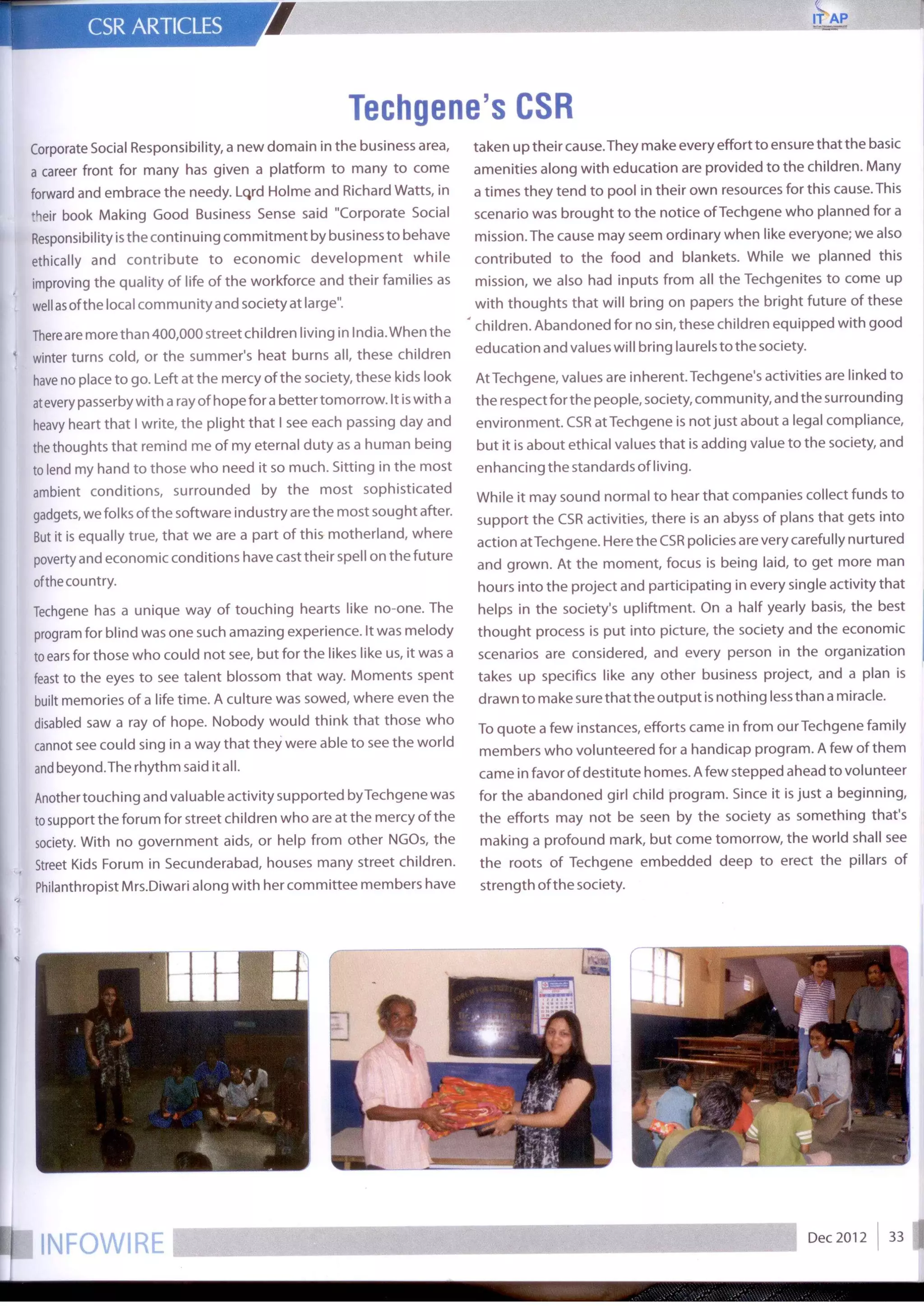 Techgene's csr | PDF