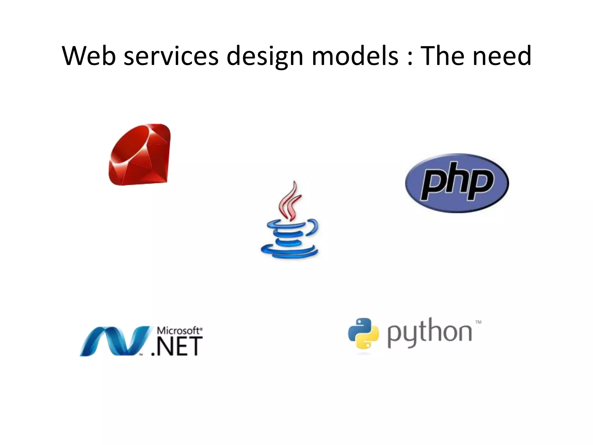 Web services design models : The need
 
