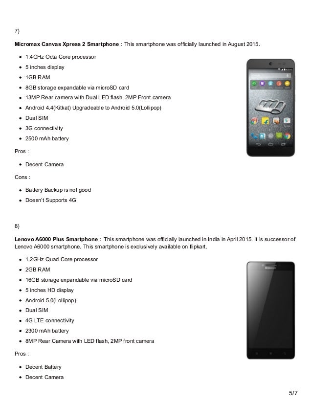 top 10 best android phones below 7000 rs april 2016