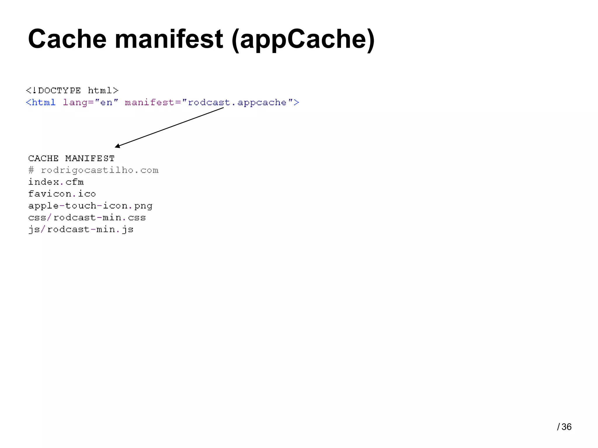 Cache manifest (appCache)




                            / 36
 