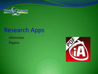 Research AppsiAnnotatePapers
