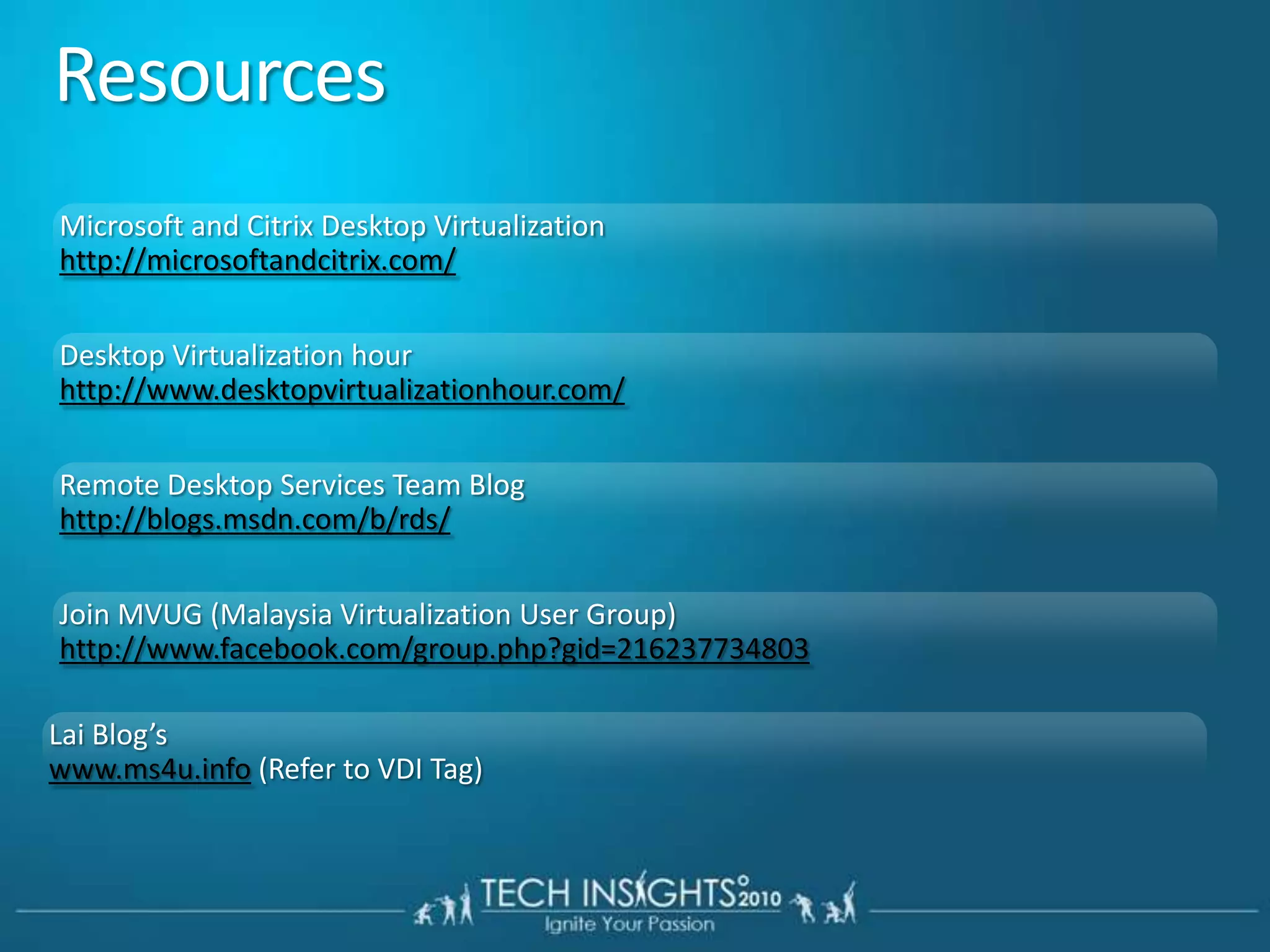 VDI Capacity Planning : ProcessorSingle (Unclustered) server results:Win7 VMs using 512 MBs RAM per instance – not supported!Only supported with 8 VM’s per coreThough lab benchmark testing went as high as 11 VMs per Core at the limitServer Hardware: