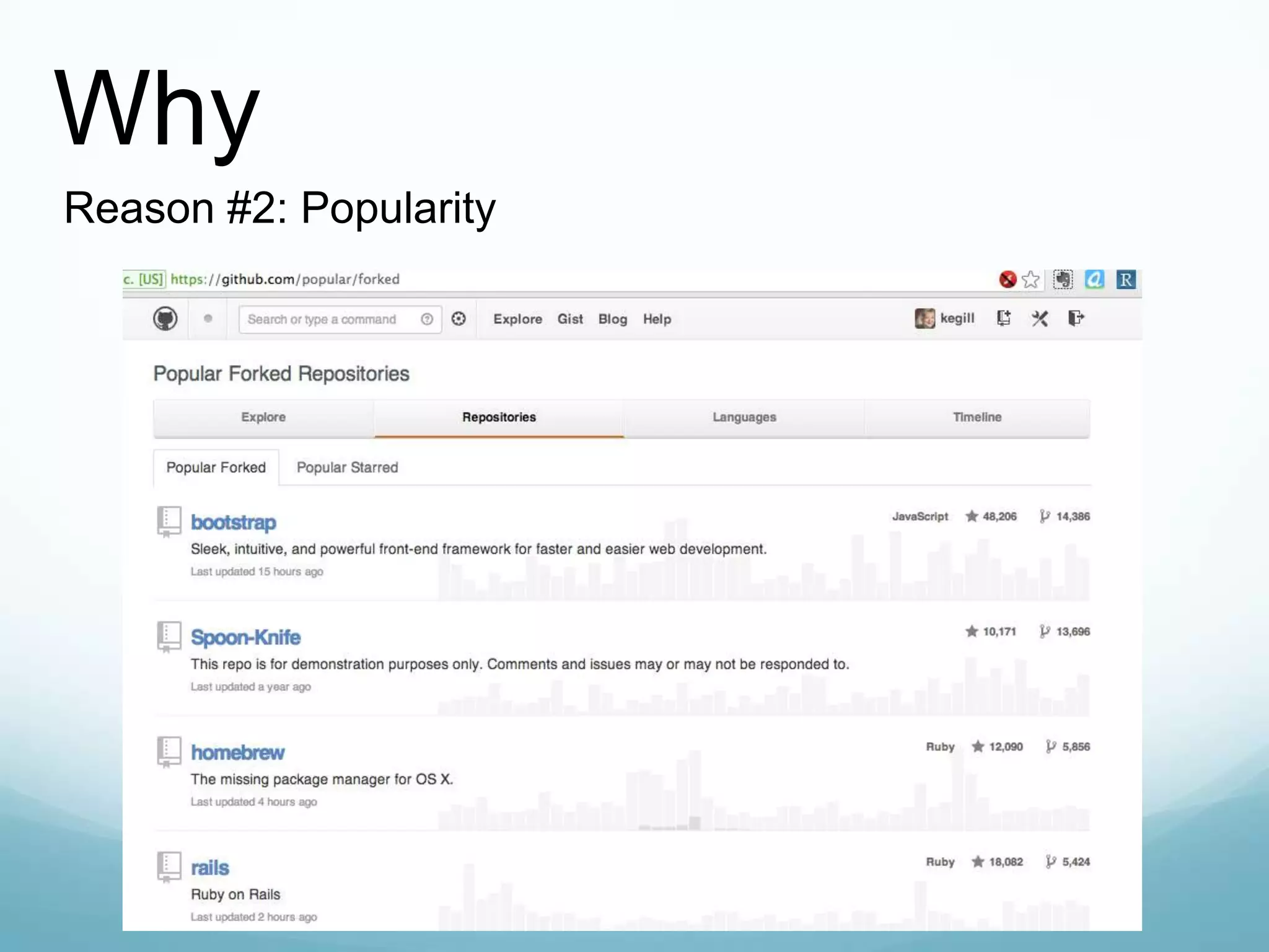 Why
Reason #2: Popularity
 