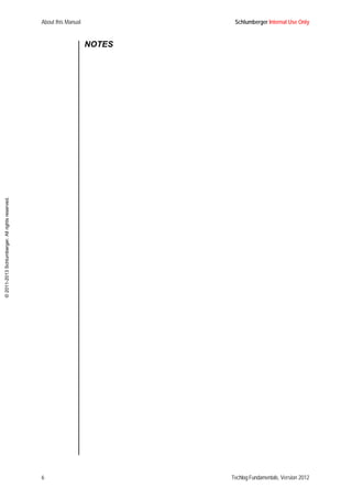 About this Manual Schlumberger Internal Use Only
6 Techlog Fundamentals, Version 2012
©2011-2013Schlumberger.Allrightsreserved.
NOTES
 