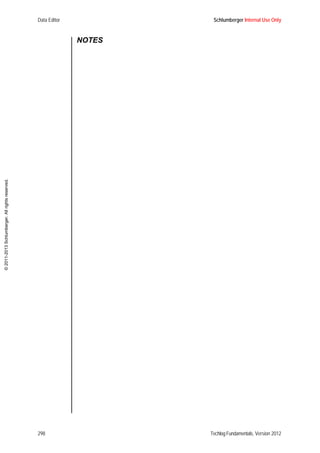 Data Editor Schlumberger Internal Use Only
298 Techlog Fundamentals, Version 2012
©2011-2013Schlumberger.Allrightsreserved.
NOTES
 