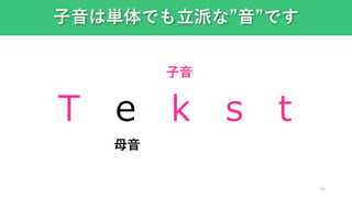 24
子音は単体でも立派な”音”です
T e k s t
子音
母音
 