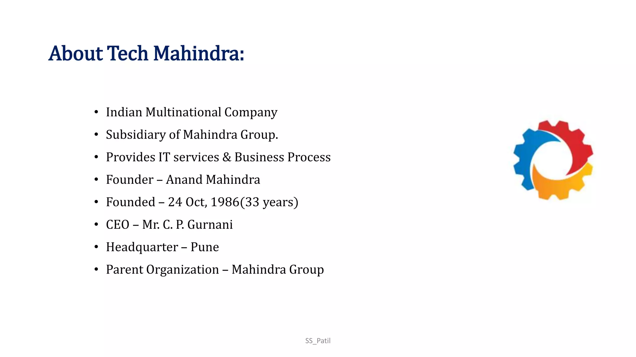 Tech Mahindra Company PPT tech-mahindra-company-ppt