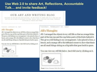 Use Web 2.0 to share Art, Reflections, Accountable Talk… and invite feedback! 