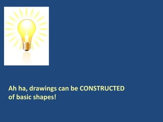 Ah ha, drawings can be CONSTRUCTED  of basic shapes! 