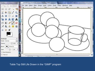 Table Top Still Life Drawn in the “GIMP” program 