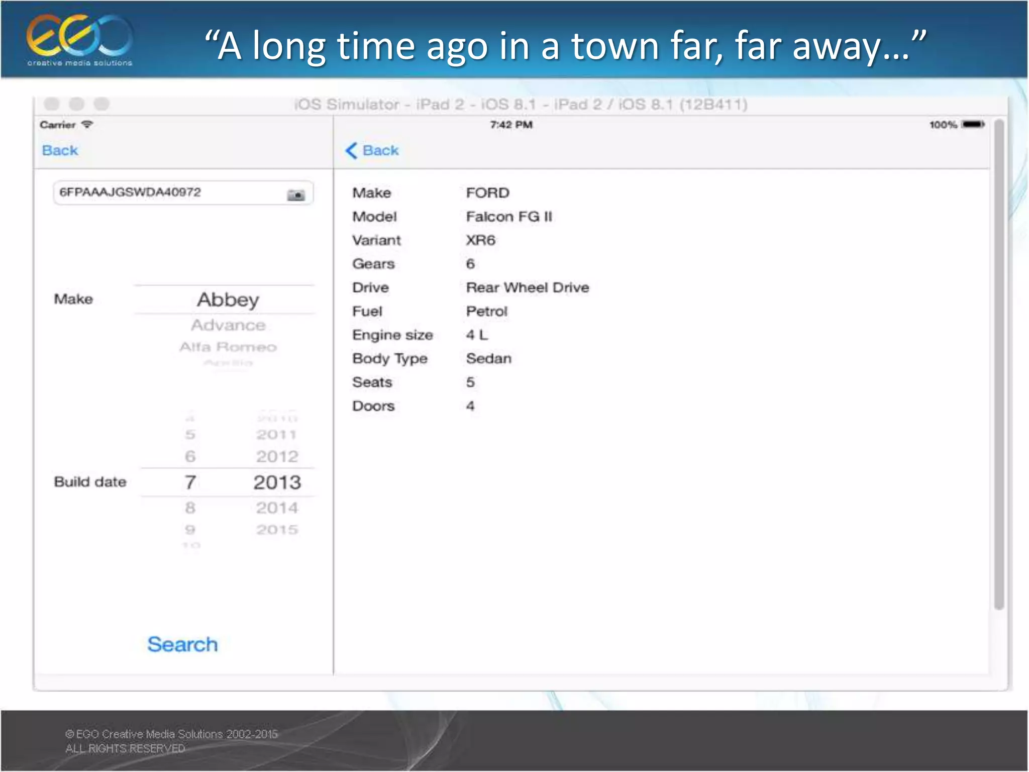 “A long time ago in a town far, far away…”
 
