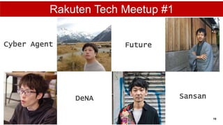 19
Rakuten Tech Meetup #1
Cyber Agent Future
DeNA Sansan
 