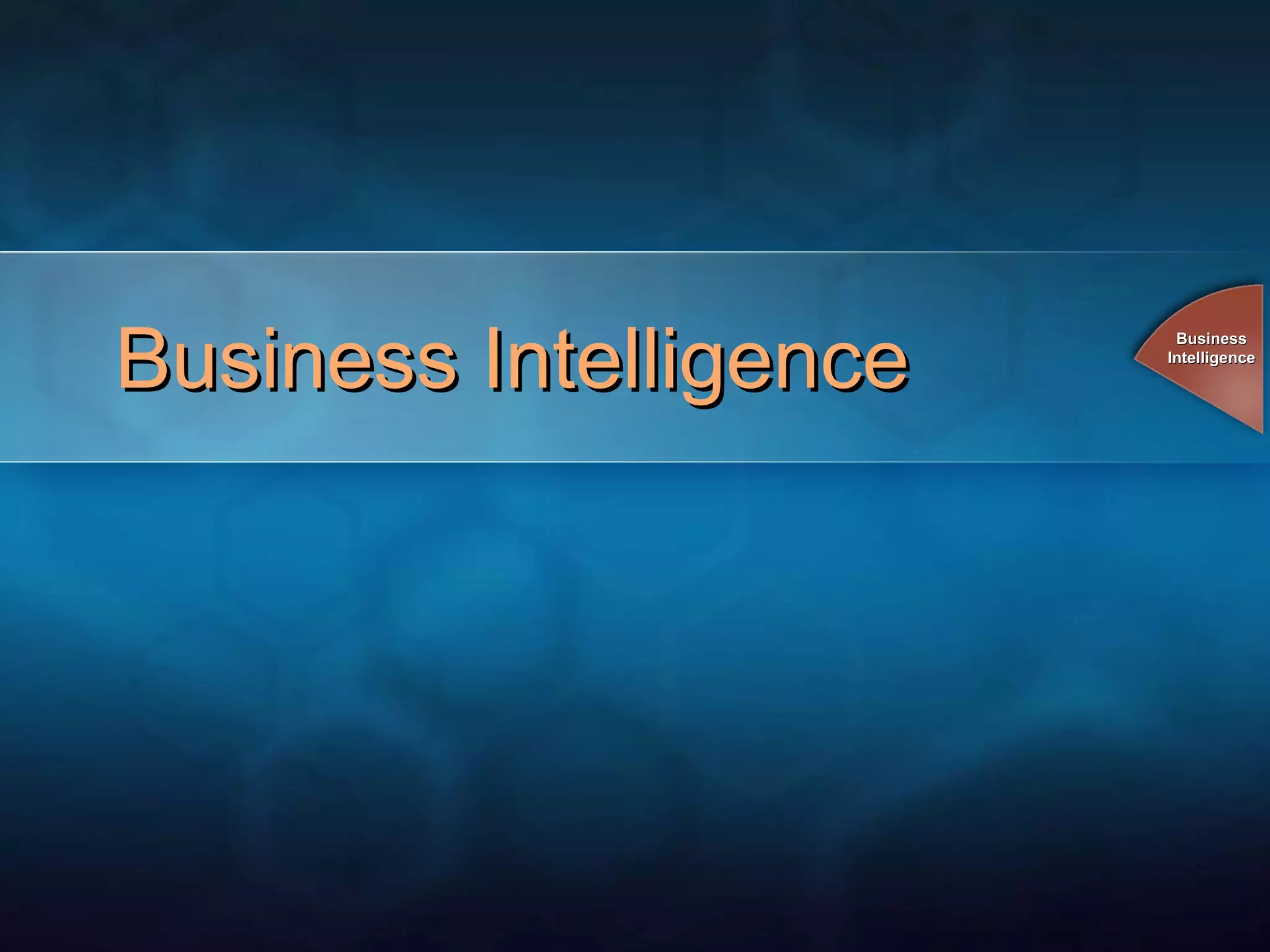 Business Intelligence Business Intelligence 