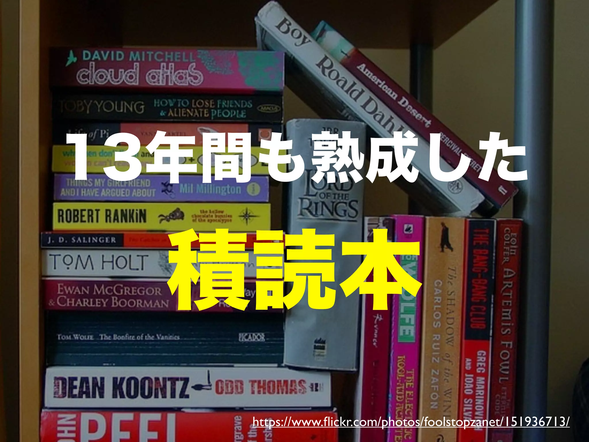 13年間も熟成した 
積読本 
https://www.flickr.com/photos/foolstopzanet/151936713/ 
 
