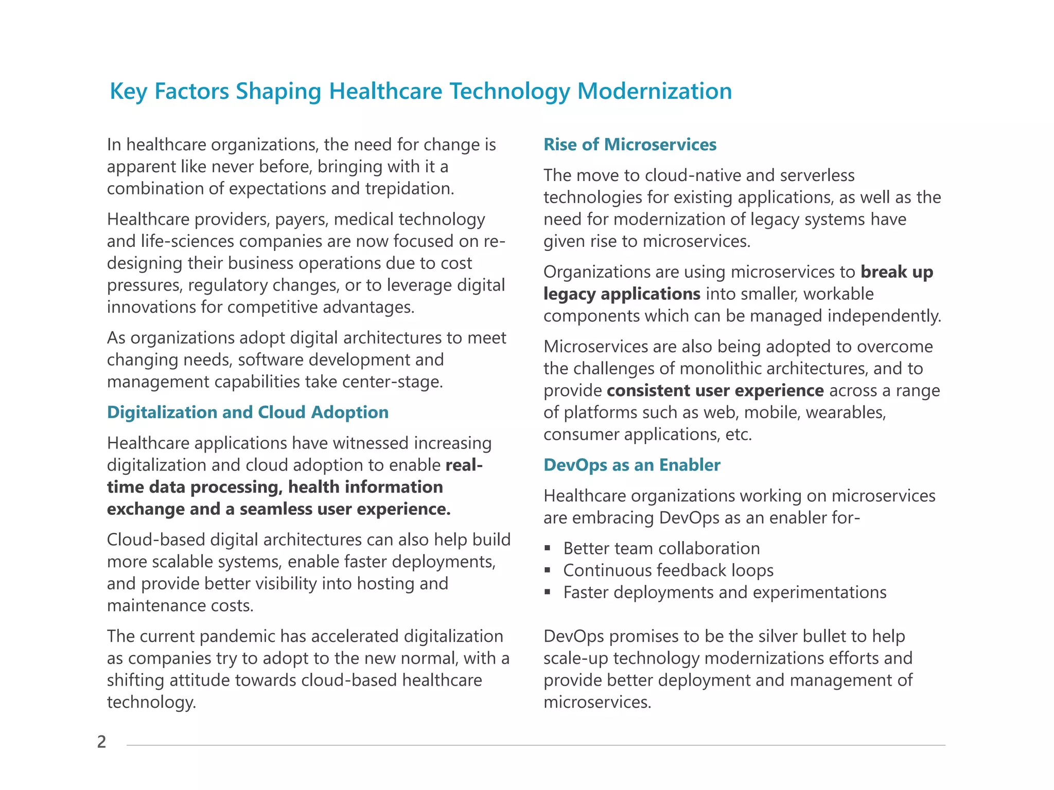 Accelerate Healthcare Technology Modernization with Containerization and DevOps