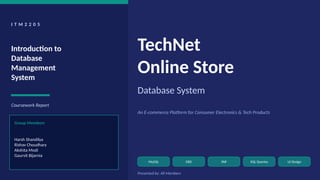 Techner Database Comprehensive Database Management System Design for TechNet E-commerce ...