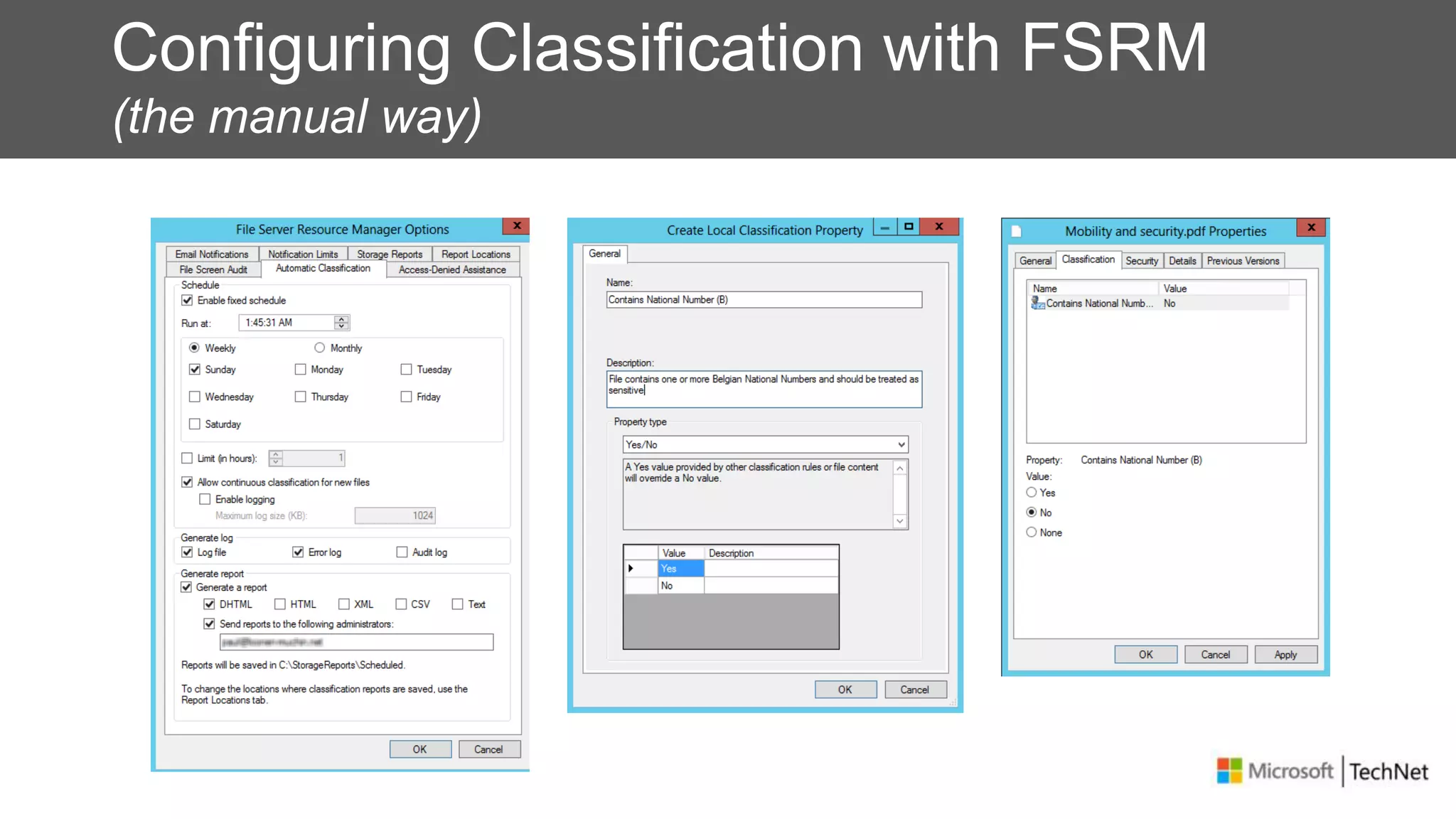 Configuring Classification with FSRM
(the manual way)
 