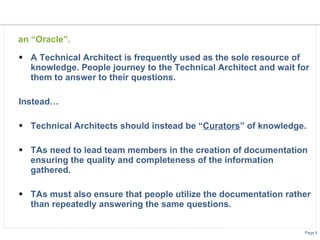 Technical Architect Role | PPT