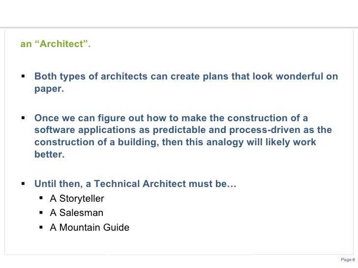 roll of chief technology architect