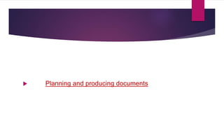  Planning and producing documents
 