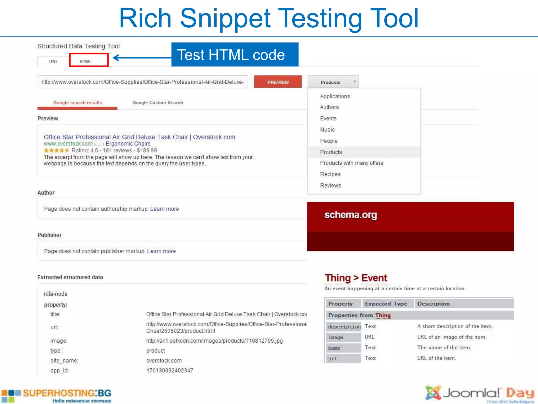 Rich Snippet Testing Tool
    Test HTML code
 