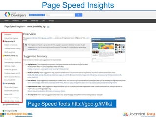 Page Speed Insights




Page Speed Tools http://goo.gl/iMfkJ
 