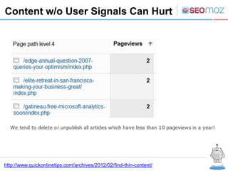 Content w/o User Signals Can Hurt




http://www.quickonlinetips.com/archives/2012/02/find-thin-content/
 
