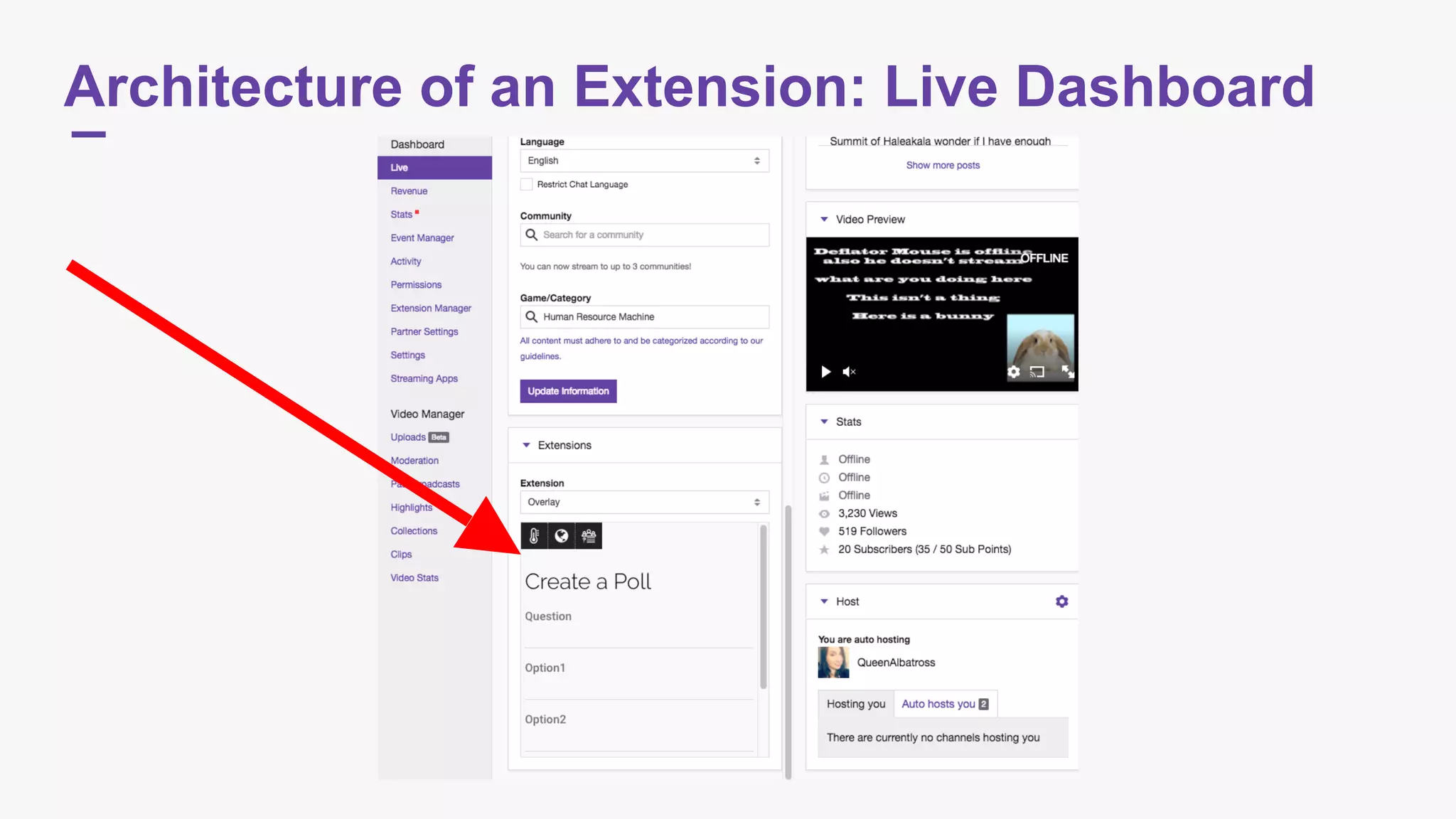 Architecture of an Extension: Live Dashboard
 