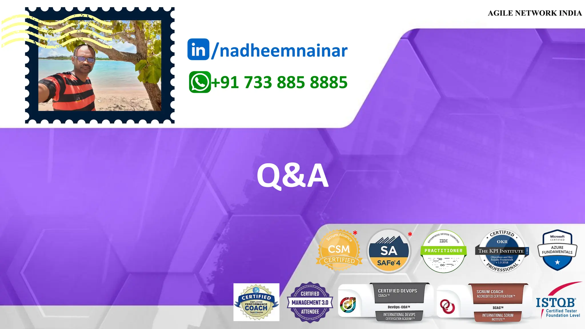 Q&A
/nadheemnainar
+91 733 885 8885
* *
 