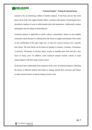 “Technical analysis” a study on selected stocks | DOCX