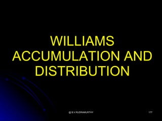 WILLIAMS
ACCUMULATION AND
  DISTRIBUTION

      @ B.V.RUDRAMURTHY   177
 