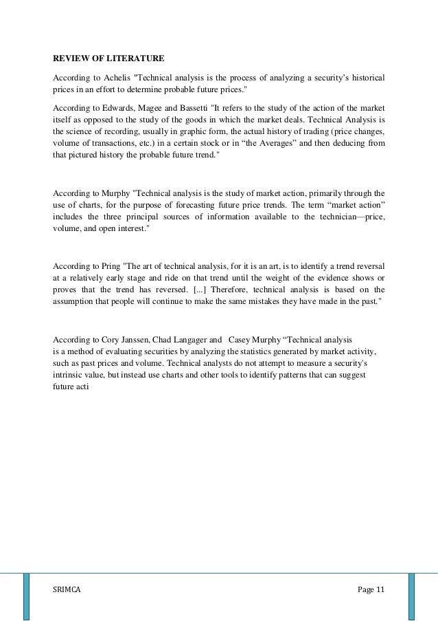 Technical analysis reports