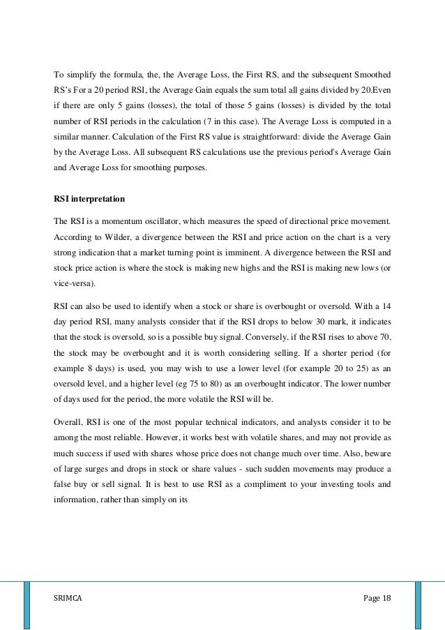 Technical analysis reports
