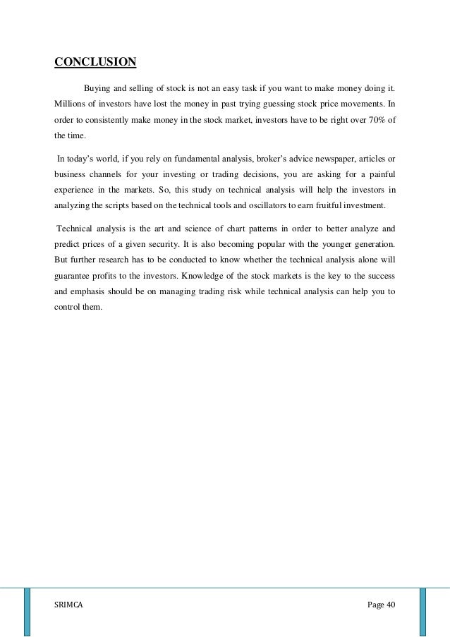 Technical analysis reports