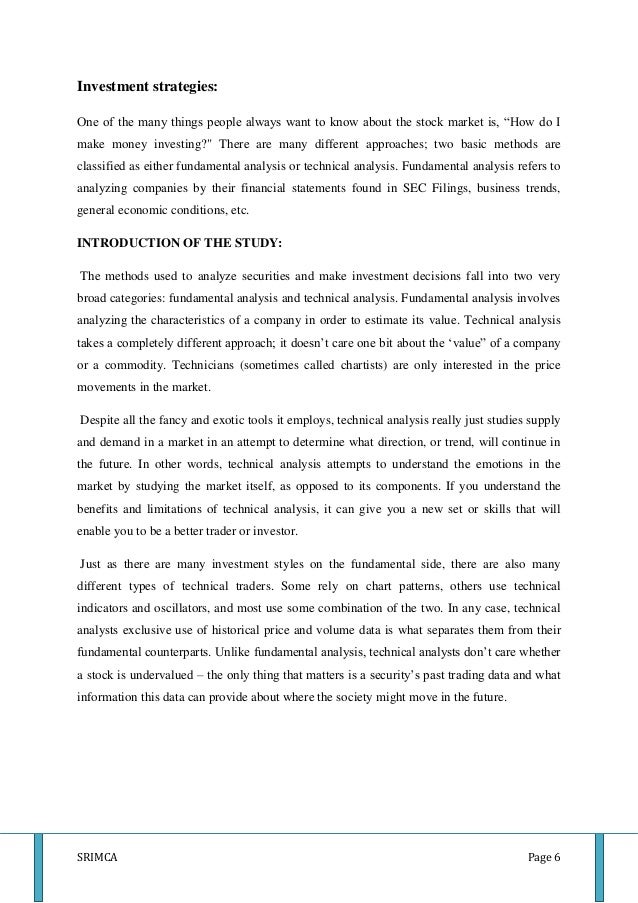 technical analysis report how to do a stock analysis