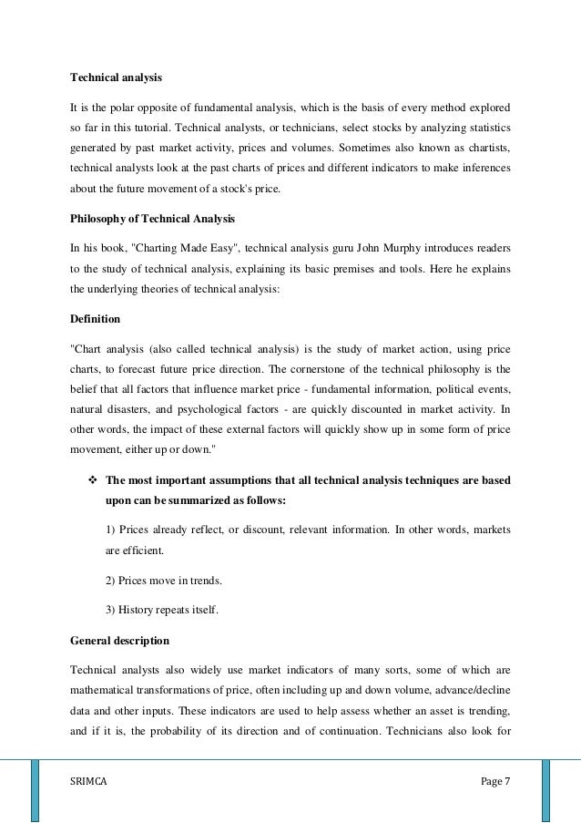 Technical analysis reports